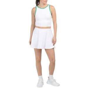 YOGALICIOUS 2pc Nudetech High Neck Crop Tank With Cups And Skirt Set